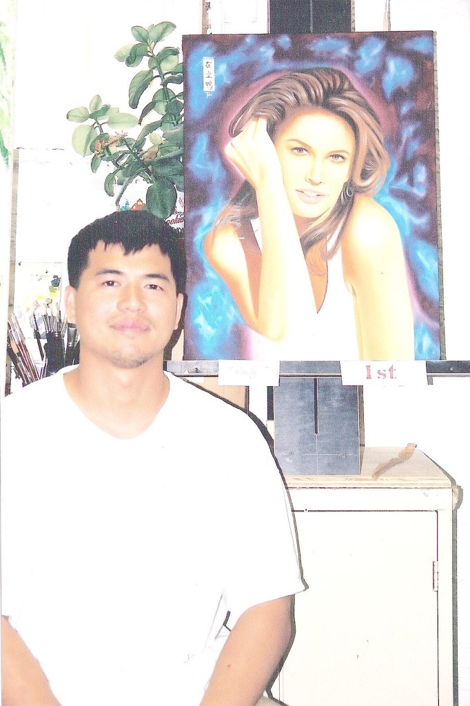 Artist Hangout 51 - Cindy Crawford(2002 Apr) (oil) - By Artist Tai Zen (1st Oil Painting)