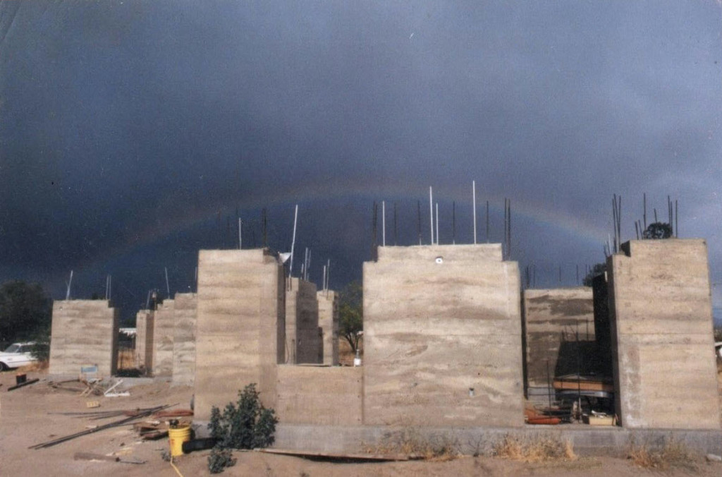 Artist Hangout - Rammed Earth House Construction 14 - Completed Rammed Earth Walls