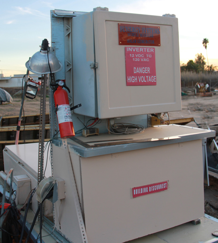 Artist Hangout - Rammed Earth House Construction 56 - Solar Power Inverter Box